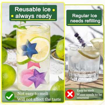 Colorful Star Moon Shape Reusable Ice Cubes - 40 Pack