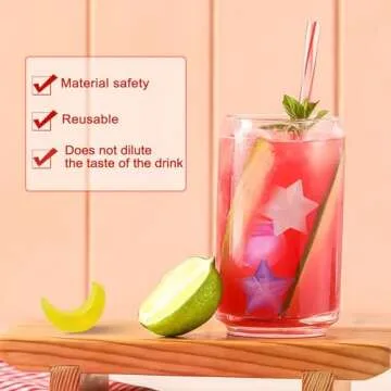Colorful Star Moon Shape Reusable Ice Cubes - 40 Pack