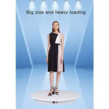 JAYEGT Motorized Rotating Display Stand, 360 Degree Electric Rotating Potography Turntable for Products Display，Live Video Show, Remote Control Angle, Speed (White / 16.5inch /330Lbs Load/Wired)