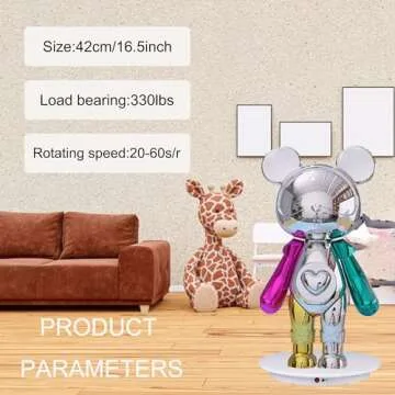 JAYEGT Motorized Rotating Display Stand, 360 Degree Electric Rotating Potography Turntable for Products Display，Live Video Show, Remote Control Angle, Speed (White / 16.5inch /330Lbs Load/Wired)