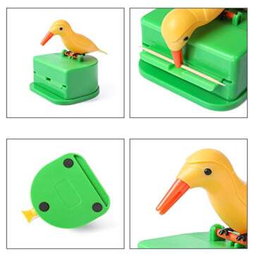 RIJBYWS Bird Toothpick Dispenser，Telescopic Automatic toothpick dispenser，Cute Toothpick holder decoration the kitchen, home,party, fun gifts for children parents