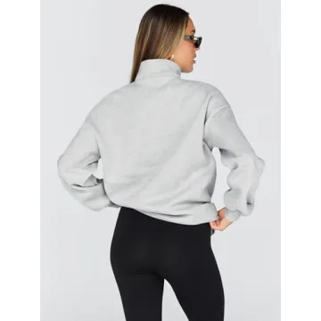 Cozy Trendy Queen Womens Oversized Half Zip Sweatshirt