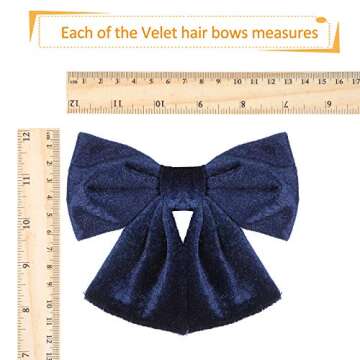 4 Pieces Velvet Hair Bow Hair Clips Big Hair Bow Alligator Hair Barrettes Hair Accessories for Baby ...