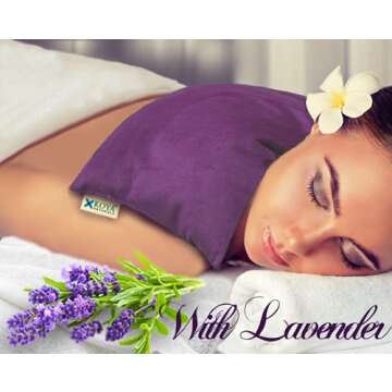 KOYA Naturals Soft Velvet Flax Seed Pillow with Lavender - Microwave Heating Pad – Microwavable Mo...