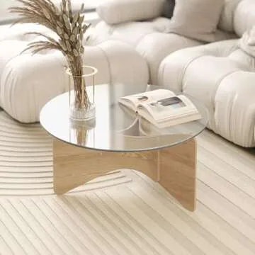 Umbra Madera Modern Round Coffee Table - Stylish & Sustainable Design