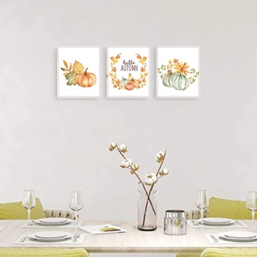 Autumn Decor Watercolor Pumpkin Prints for Home