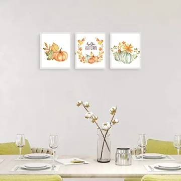 Autumn Decor Watercolor Pumpkin Prints for Home