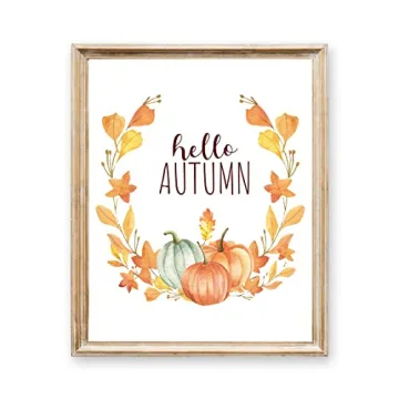 Autumn Decor Watercolor Pumpkin Prints for Home