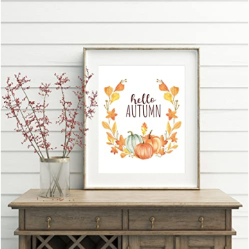 Autumn Decor Watercolor Pumpkin Prints for Home