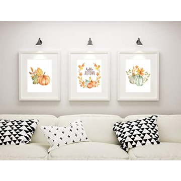 Autumn Decor Watercolor Pumpkin Prints for Home