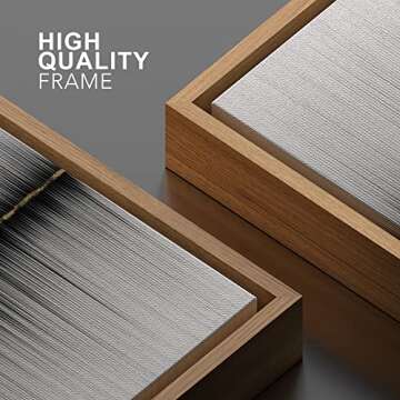 SIGNWIN Framed Canvas Print Wall Art Lines on The Gold Horizon Abstract Wilderness Illustrations Modern Art Modern Scenic Relax/Calm Ultra for Living Room, Bedroom, Office - 24"x36" Natural