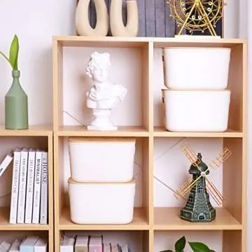 CityLife Storage Bins with Bamboo Lids for Organizing