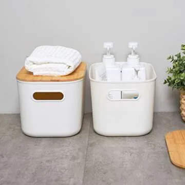 CityLife Storage Bins with Bamboo Lids for Organizing