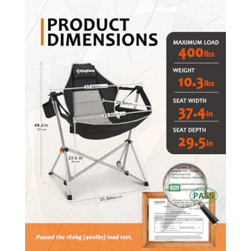 Portable KingCamp Hammock Chair with Adjustable Back