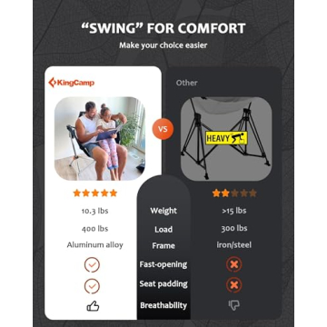 Portable KingCamp Hammock Chair with Adjustable Back