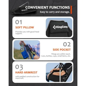 Portable KingCamp Hammock Chair with Adjustable Back