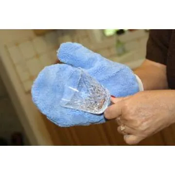 Eurow Microfiber Terry Weave Lint-Free Dusting & Polishing Mitt with Thumb, 2-Pack