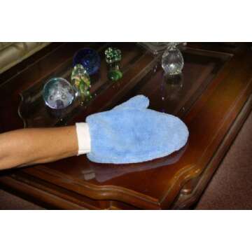 Eurow Microfiber Terry Weave Lint-Free Dusting & Polishing Mitt with Thumb, 2-Pack