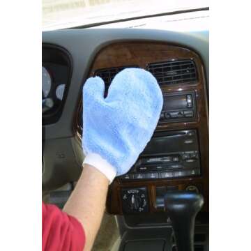 Eurow Microfiber Terry Weave Lint-Free Dusting & Polishing Mitt with Thumb, 2-Pack