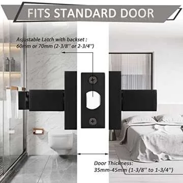 Probrico Privacy Door Handles - Heavy Duty Matte Black Door Lever Hardware