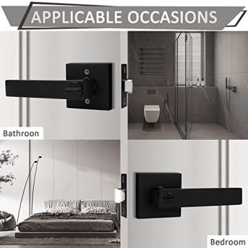 Probrico Privacy Door Handles - Durable Matte Black Hardware