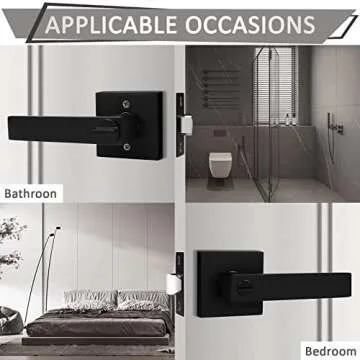 Probrico Privacy Door Handles - Durable Matte Black Hardware