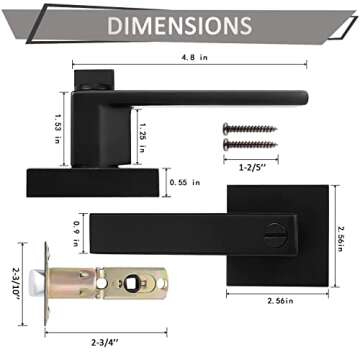 Probrico Privacy Door Handles - Durable Matte Black Hardware