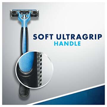 Gillette CustomPlus 3 Disposable Razor, Sensitive, 4 Count, Mens Razors/Blades