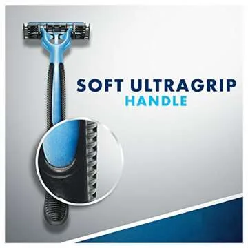 Gillette CustomPlus 3 Disposable Razor, Sensitive, 4 Count, Mens Razors/Blades