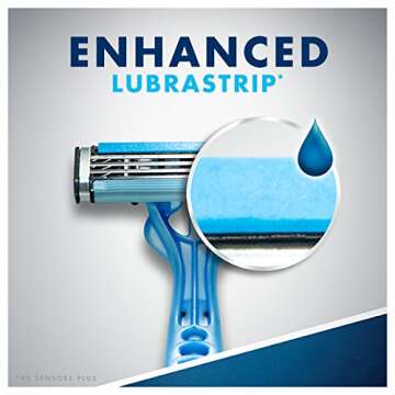 Gillette CustomPlus 3 Disposable Razor, Sensitive, 4 Count, Mens Razors/Blades