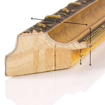 Craig Frames Ancien Ornate, 8.5 x 11 Inch Antique Gold Picture Frame Matted to Display a 6 x 9 Inch ...