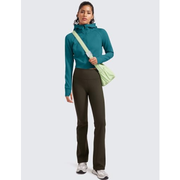 CRZ YOGA Women's Fleece Cropped Hoodie Workout Jacket