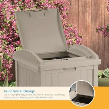 Suncast Outdoor Hideaway Trash Can - Durable & Stylish