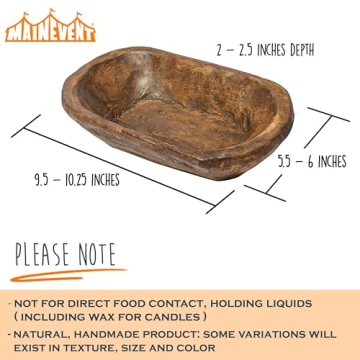 Hand Crafted Wooden Dough Bowl for Rustic Home Decor