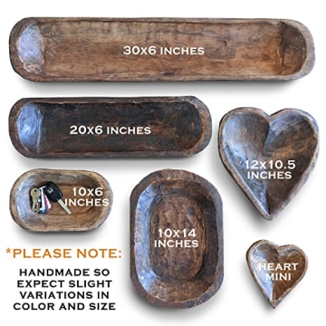 Hand Crafted Wooden Dough Bowl for Rustic Home Decor