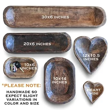 Hand Crafted Wooden Dough Bowl for Rustic Home Decor