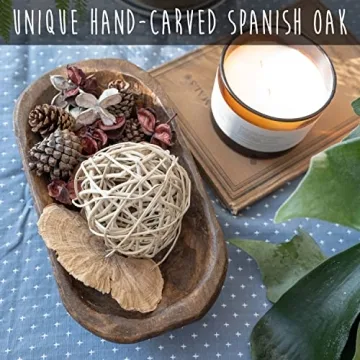 Hand Crafted Wooden Dough Bowl for Rustic Home Decor