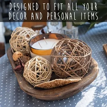 Hand Crafted Wooden Dough Bowl for Rustic Home Decor