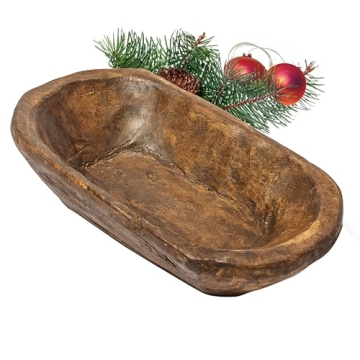 Hand Crafted Wooden Dough Bowl for Rustic Home Decor