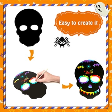 MGparty Halloween Crafts 24PCS Scratch Masks for Kids