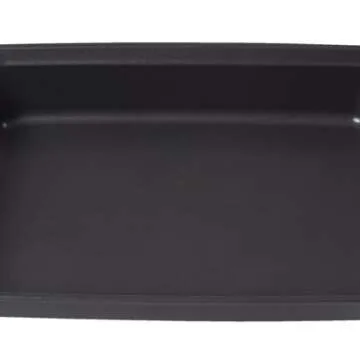 Rachael Ray Yum-o! Bakeware Oven Lovin' Nonstick Loaf Pan, 9-Inch by 5-Inch Steel Pan, Gray with Orange Handles