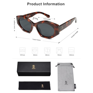 SOJOS Hexagonal Polarized Sunglasses for Men and Women