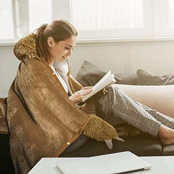 Sloth Wearable Hooded Blanket for Adults - Super Soft Warm Cozy Plush Flannel Fleece & Sherpa Hoodie Throw Cloak Wrap - Sloth Gifts for Women Adults and Kids