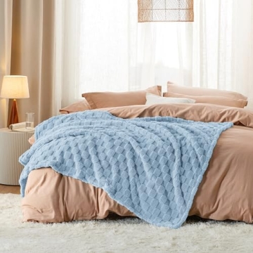 Bedsure Sea Blue Fleece Blanket: Soft & Cozy Comfort