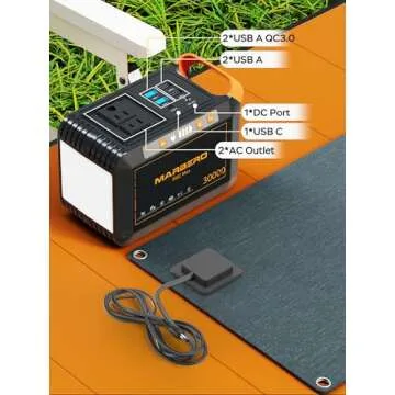 MARBERO 111Wh Solar Generator with Solar Panel Included Portable Power Station 120W with Foldable Solar Panel 30W Set for Camping Outdoor Hiking Fishing Emergency