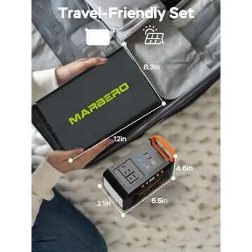 MARBERO 111Wh Solar Generator with Solar Panel Included Portable Power Station 120W with Foldable Solar Panel 30W Set for Camping Outdoor Hiking Fishing Emergency