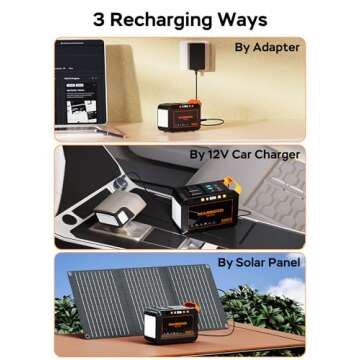 MARBERO 111Wh Solar Generator with Solar Panel Included Portable Power Station 120W with Foldable Solar Panel 30W Set for Camping Outdoor Hiking Fishing Emergency