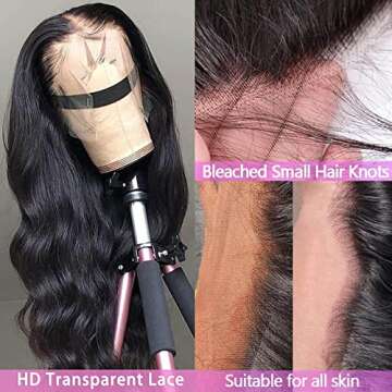 GURVEY 13x4 Body Wave Lace Front Wigs Human Hair for Women 180% Density HD Lace Front Wigs Human Hai...