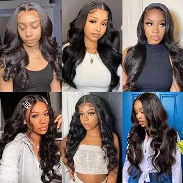 GURVEY 13x4 Body Wave Lace Front Wigs Human Hair for Women 180% Density HD Lace Front Wigs Human Hair Pre Plucked with Baby Hair Natural Hairline Brazilian Virgin Glueless Human Hair Wigs (24 Inch)