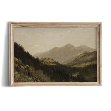 Rustic Farmhouse Wall Art Decor 24x36 Large Unframed Canvas Print - Boho Landscape Picture